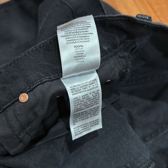 NWT MOTHER Women's The Spinner Zip Sneak Wide Leg Jeans In Magic Black Size 28 - Picture 15 of 16